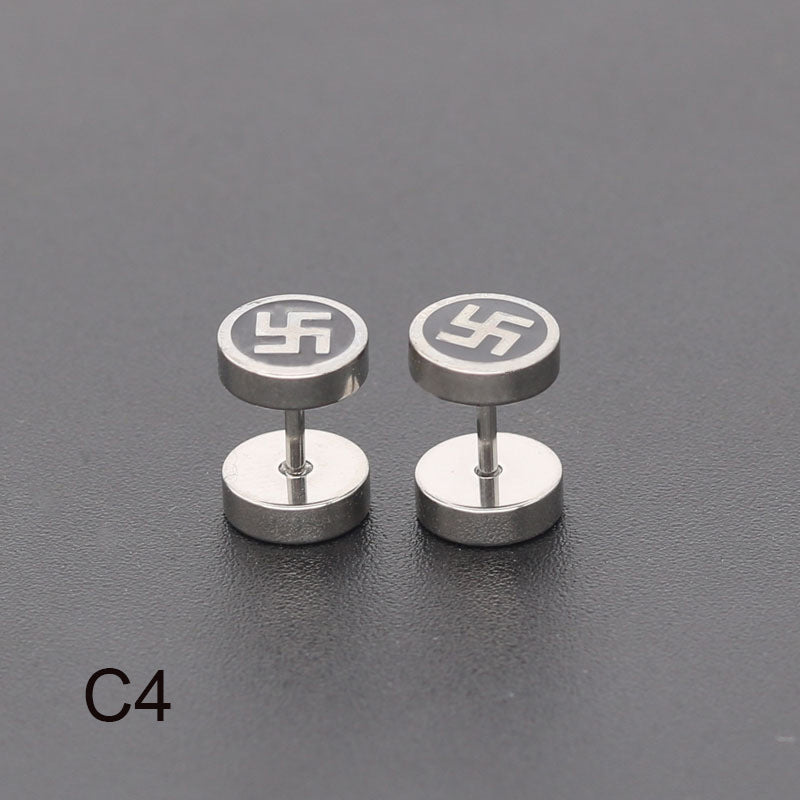 Bilateral Epoxy Titanium Steel Ear Drip Bone Fake Extender Earrings