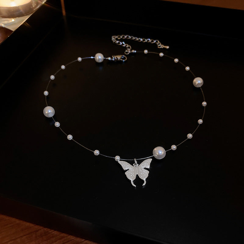 Butterfly Female Light Luxury Minority Design Sense Advanced Clavicle Chain Necklace