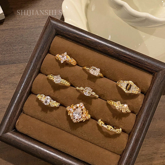 Gilding Simple Female Light Luxury Minority Ring