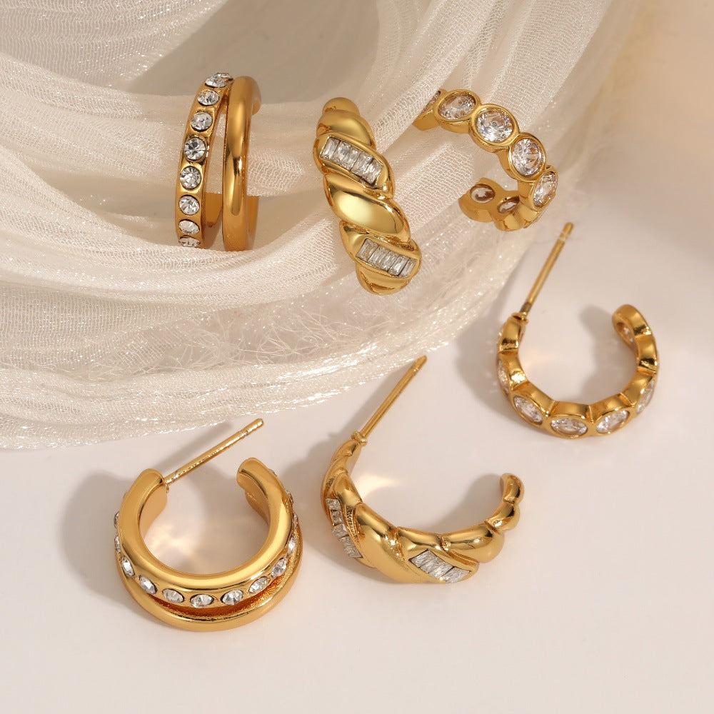 Women's Shaped Stainless Steel For Graceful High-grade Titanium Ear Do Not Rings