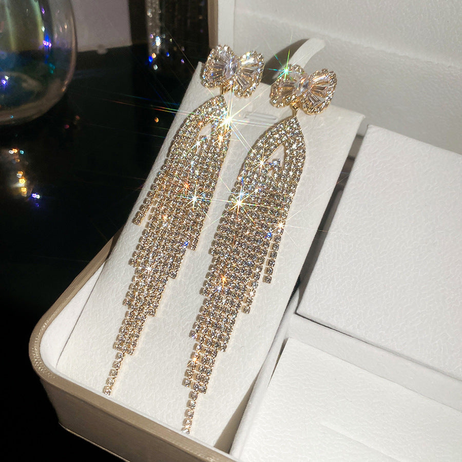 Women's Sier Diamond Tassel Light Luxury High-grade Simple Rings