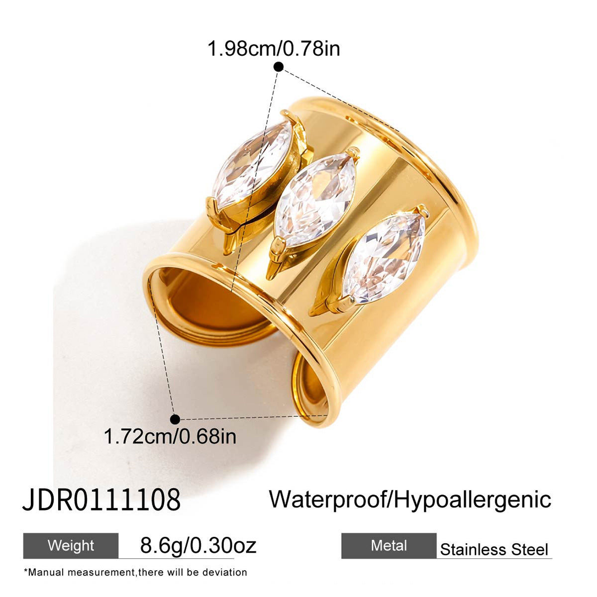 Diamond Light Luxury High-grade Titanium Jewellery Ring
