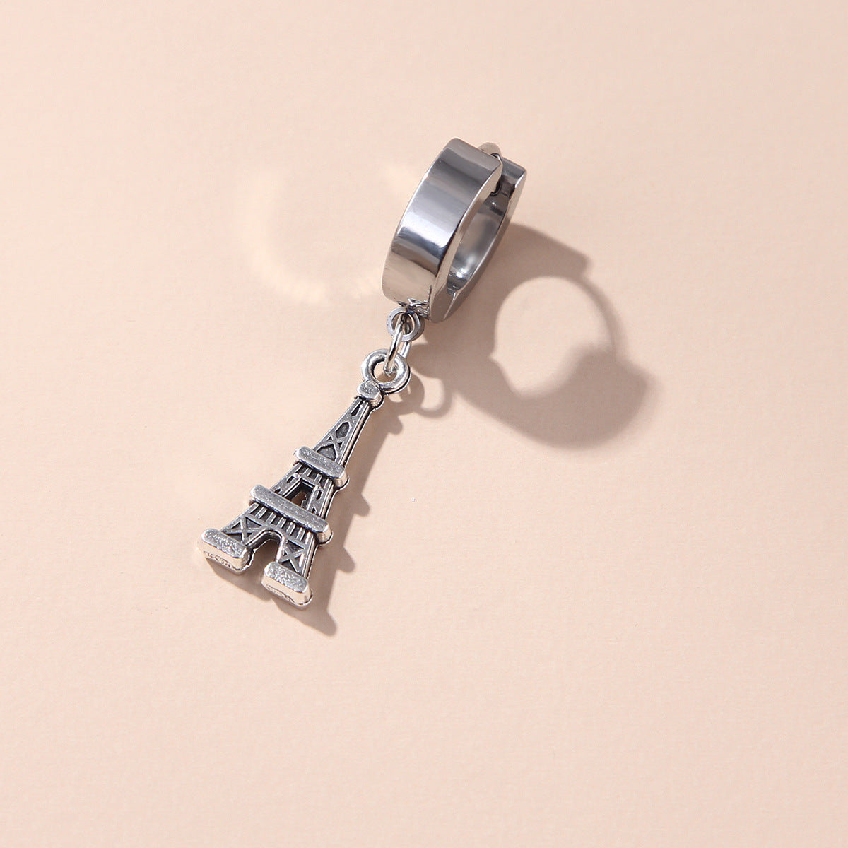 Women's & Men's Hop Punk Lightning Feather Cross For Titanium Ear Buckle