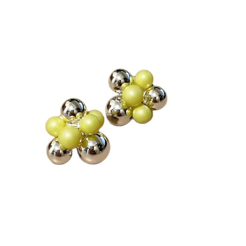 Retro Custard Bubble Ball Design High-grade Three-dimensional Bud Fashion Earrings
