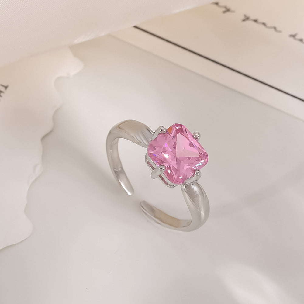 Women's Open-end Zircon Fashionable Classy Simple Cold Feeling Goddess Rings