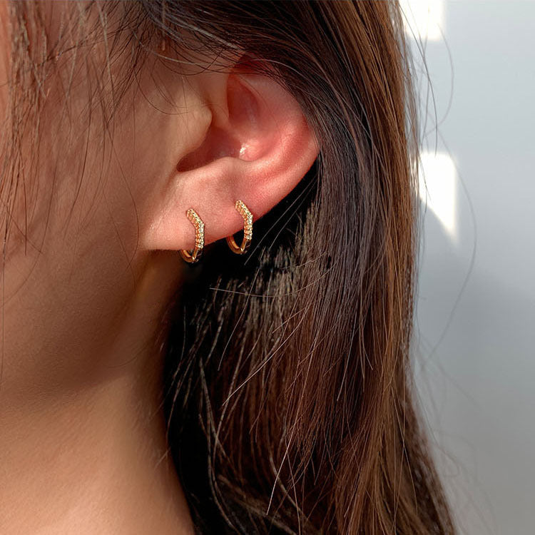 Women's Sier Needle Simple High Sense Circle Ear Buckle