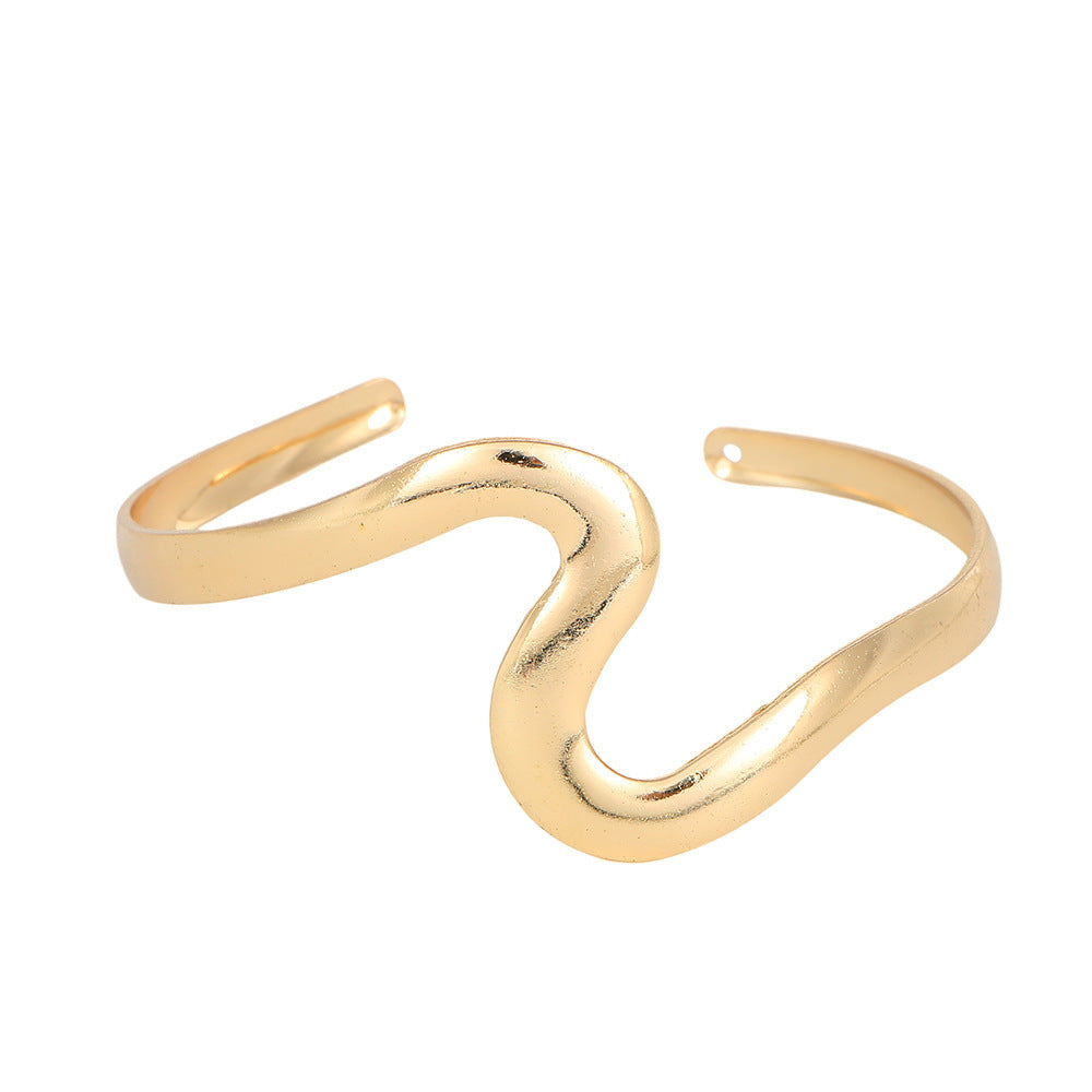 Women's Upper Arm Golden Bride Open-ended Simple Bracelet