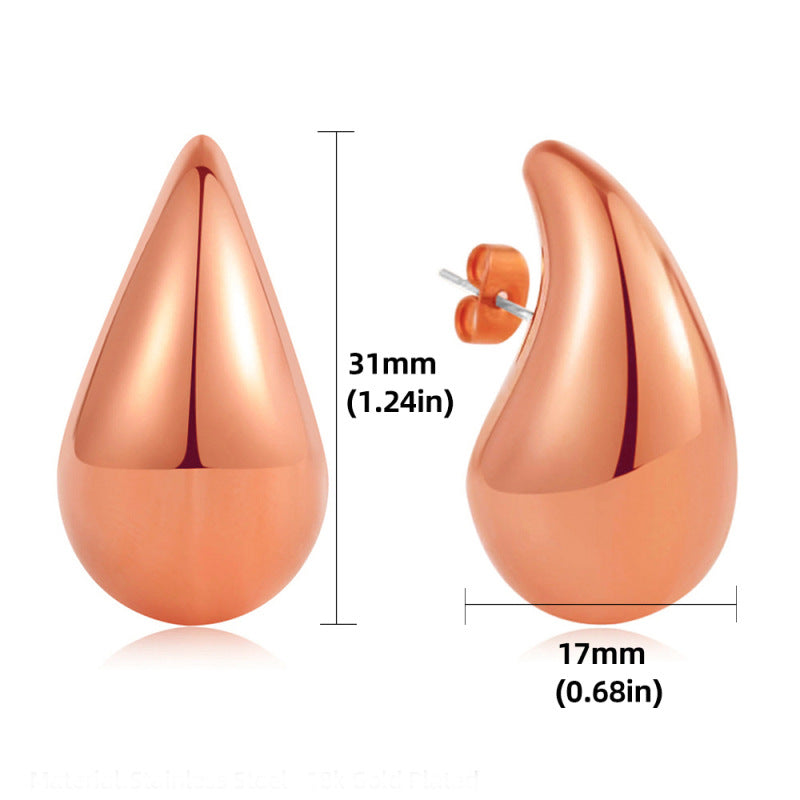 Gold Sier Stainless Steel Dropper Ear Cold Money Affordable Luxury Earrings
