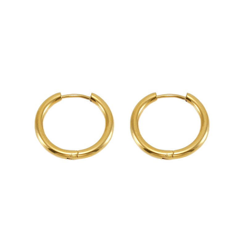Women's & Men's Stainless Steel Circle Ear Clip Versatile Personality Earrings
