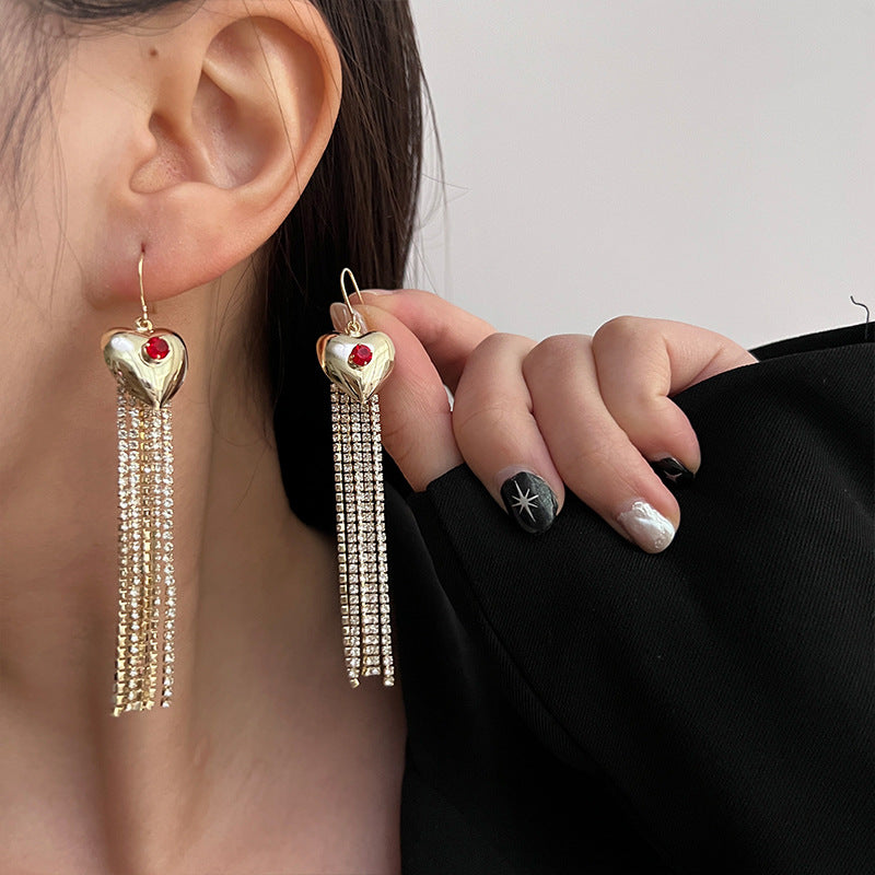 Style Pearl Tassel Female Fashion Temperament Earrings