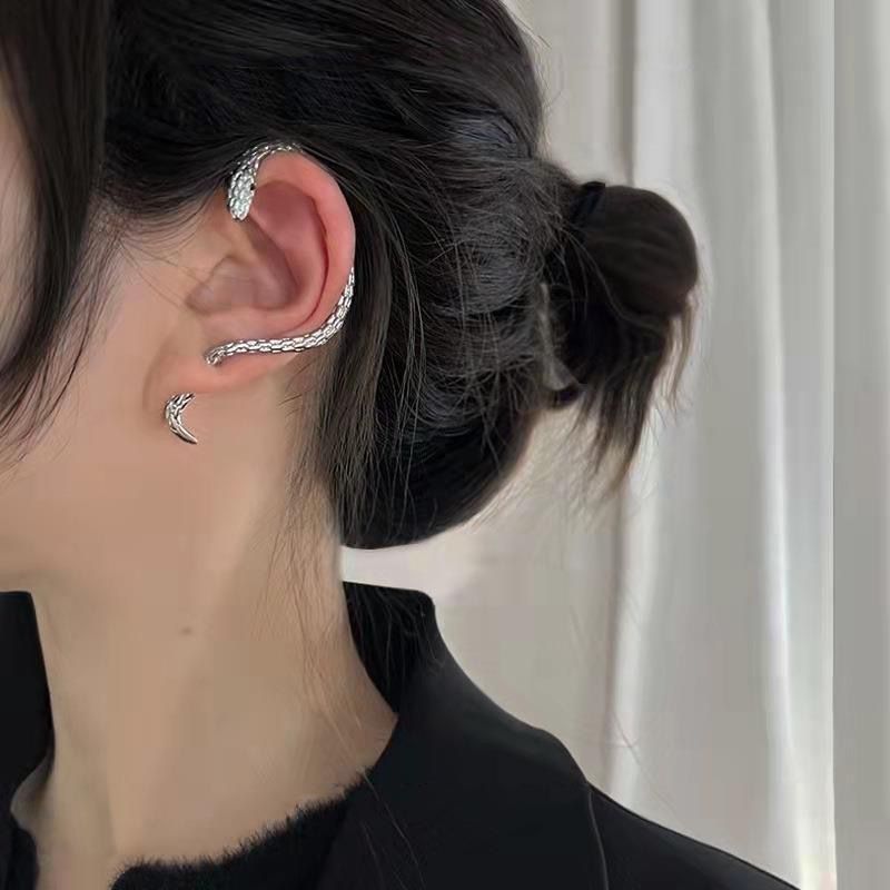 Winding Snake High Profile Retro Punk Stud Earrings