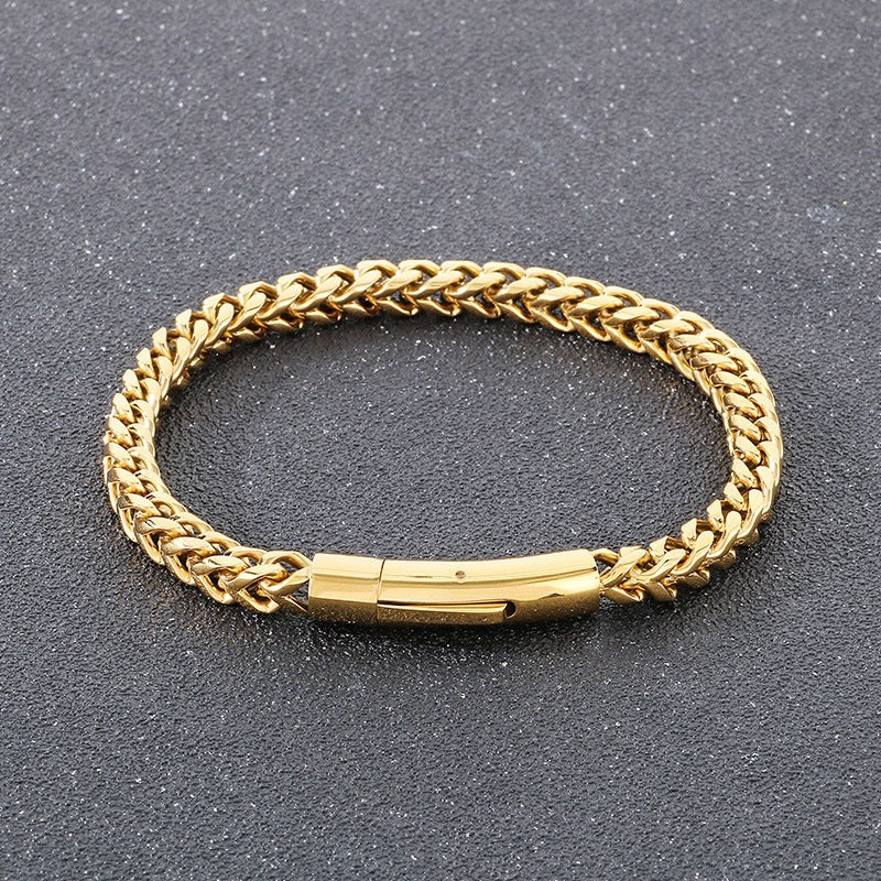 Men's Fashion Trend Positive Negative Round Grinding Encryption Chain Spring Bracelets