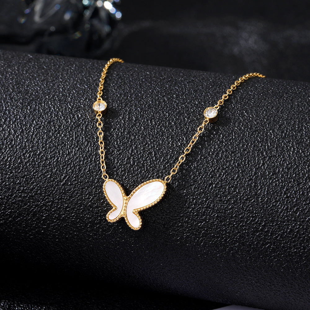 Women's Steel Shell White Surface High Sense Fashion Necklaces