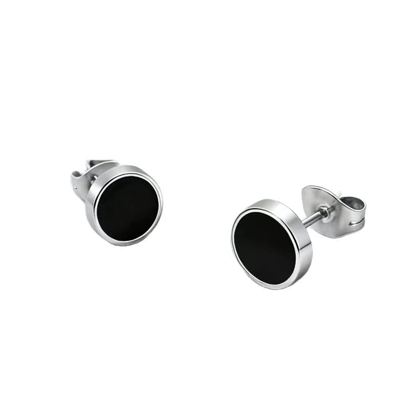 Men's Steel Ear Clip Simple Personality Retro Light Luxury Stud Earrings