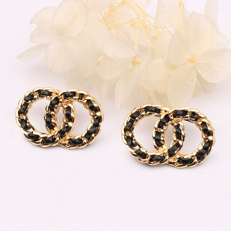 Pairs Of Braided Leather Trendy Fashion Earrings