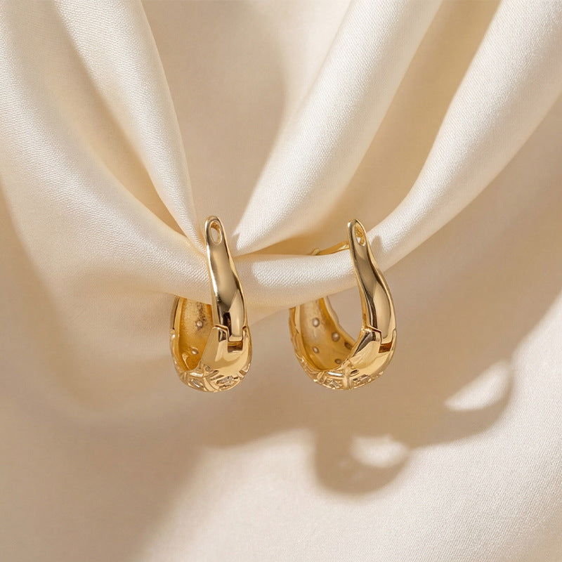 Luxury Clip Exquisite Refined Grace Zircon High Earrings