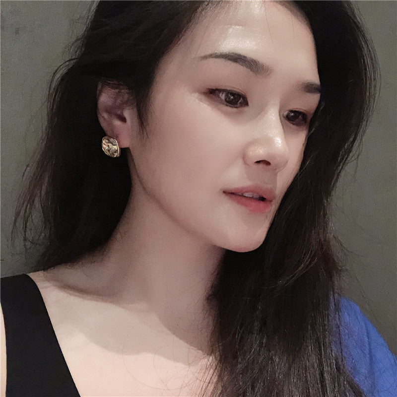 Needle High-grade French Bag Penh Geometric Earrings
