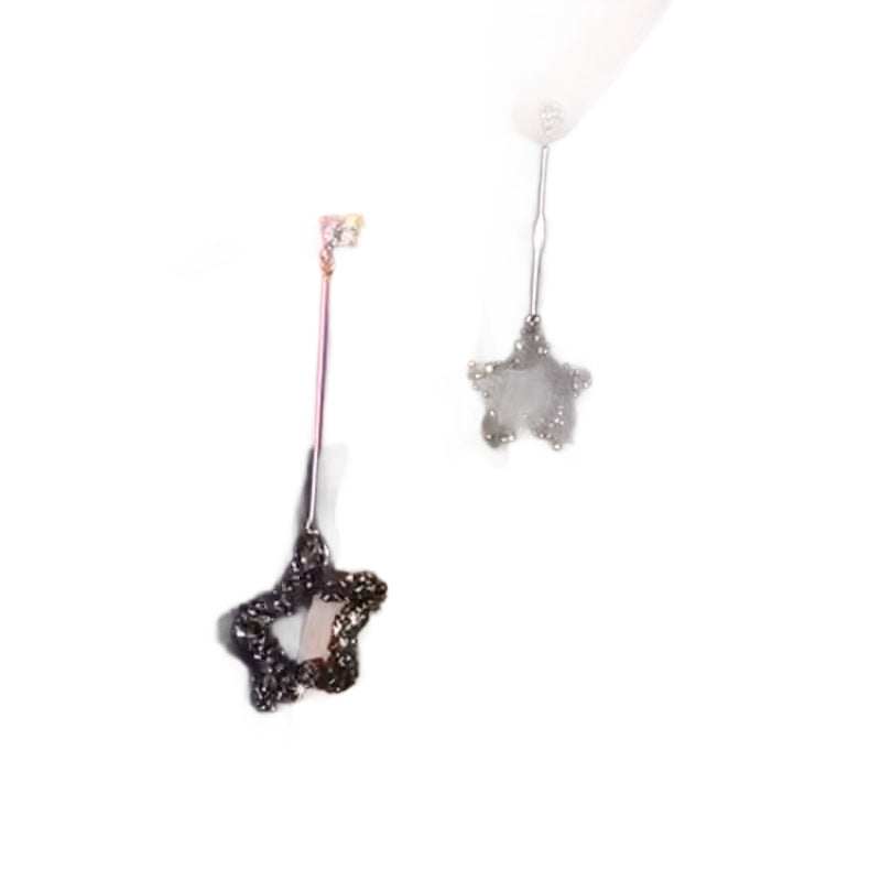 Women's Shiny Star Long Affordable Luxury Fashion Temperamental Simple Style Niche Earrings