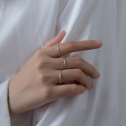 Fashion Personality Gear Thin Cut Surface Flash Rings