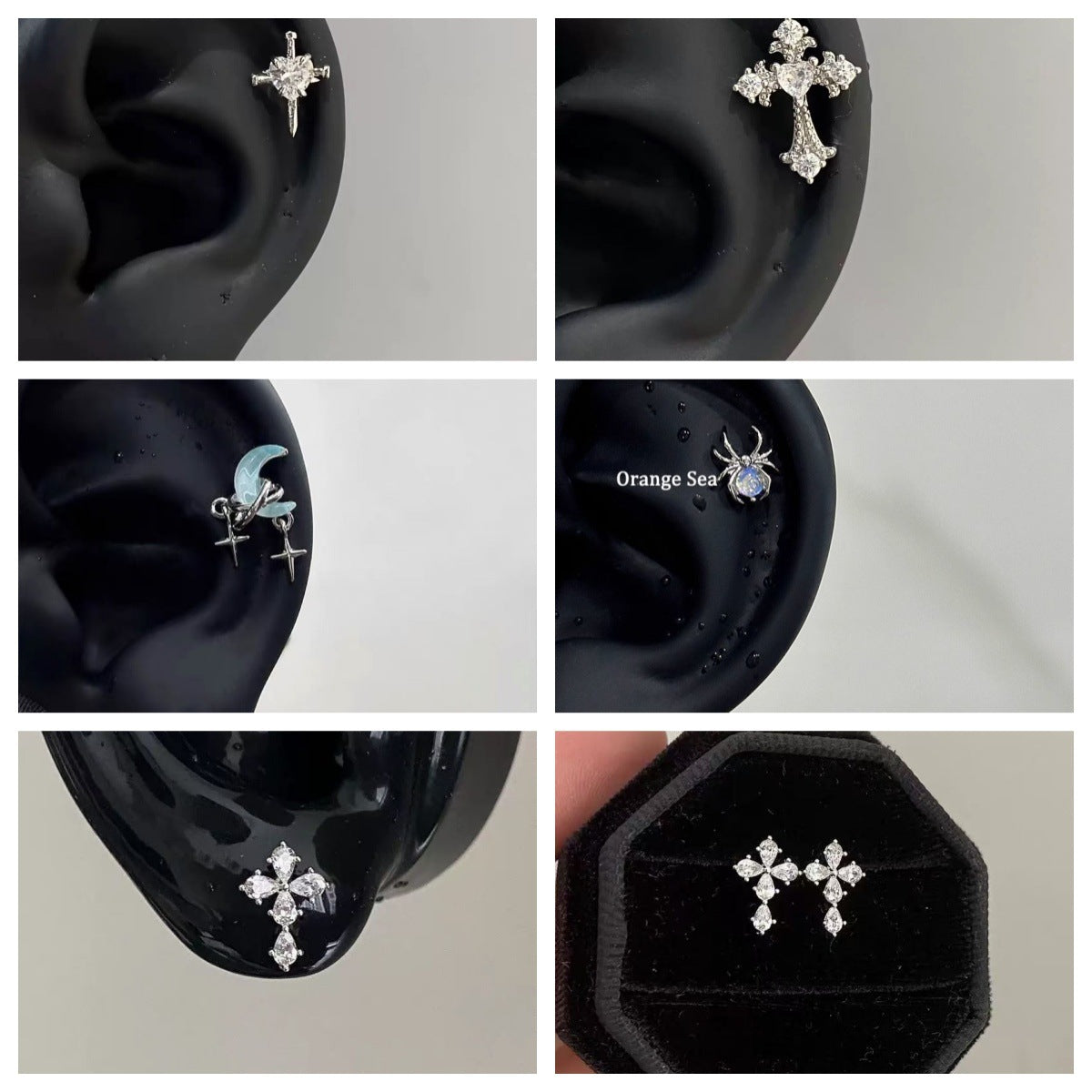 Bone Small Versatile Butterfly Design Pin Stud Earrings