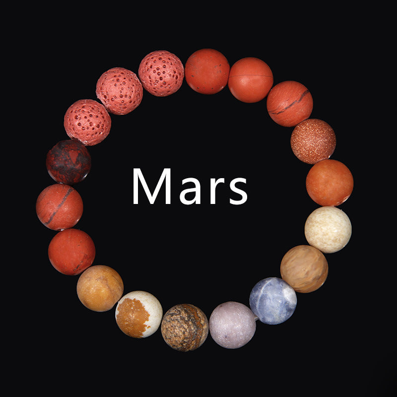 Men's Natural Stone Universe Planet Beads Galaxy Trendy Frosted Bracelets