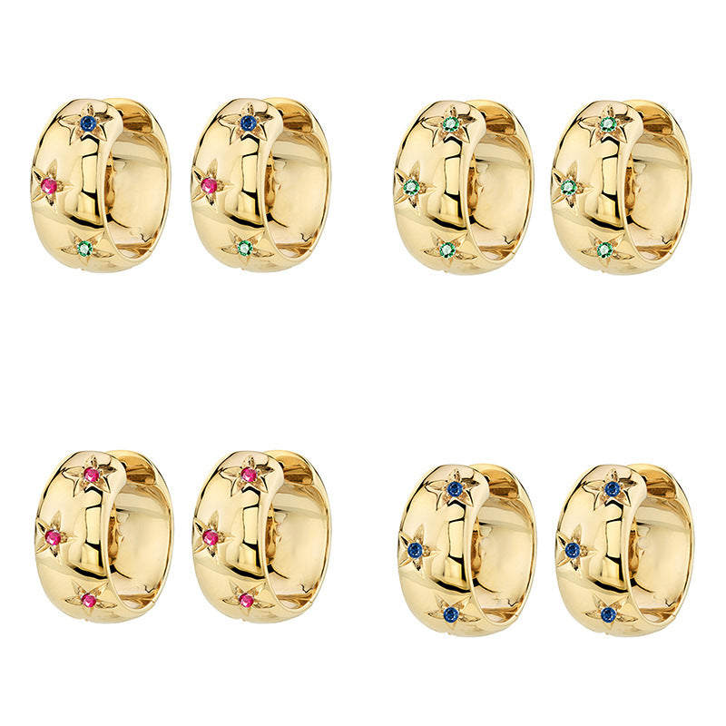 Cold Style Advanced Sensitive Surface Clip Micro Inlaid Ear Buckle