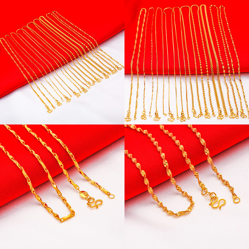 Women's Alluvial Gold Imitation Real Fake Stall Live Broadcast Clavicle Necklaces