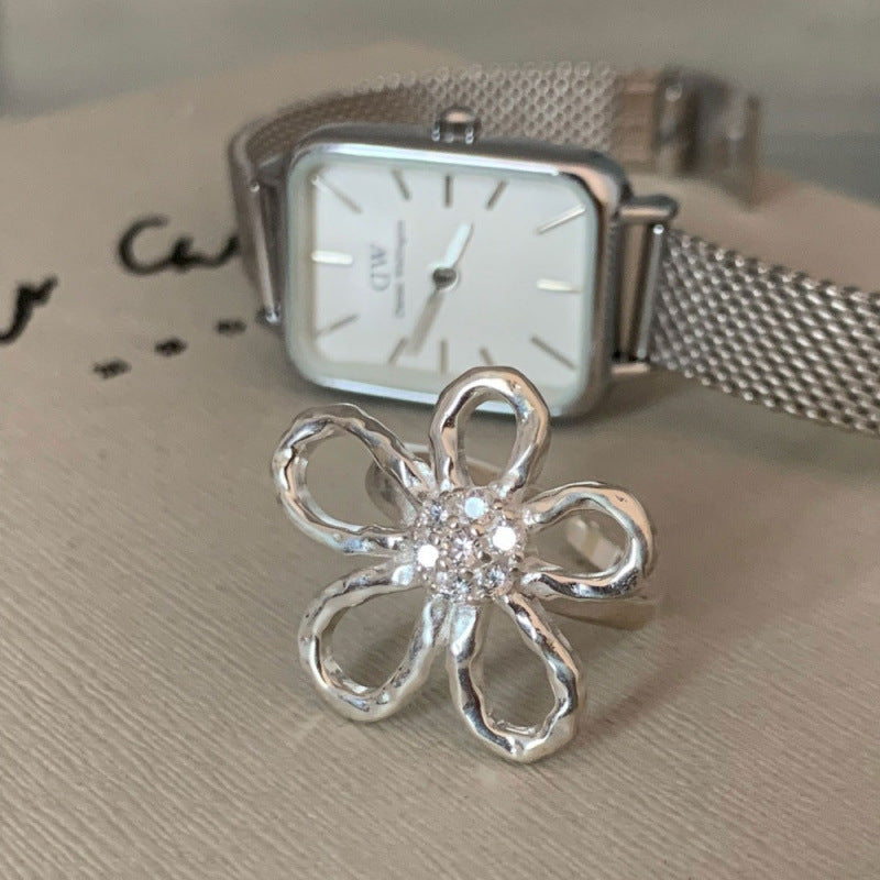 Women's Sier Simple Light Luxury High-grade Index Finger Open Rings