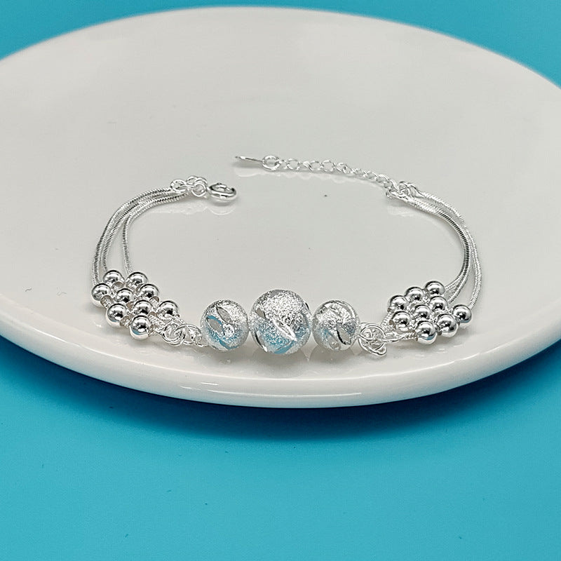 Women's Sier Electroplated Lucky Beads Birthday Gift For Bracelet