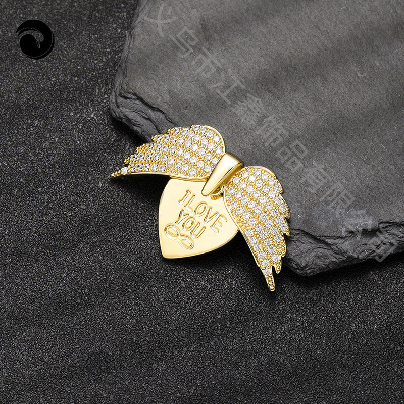 Angel Wings Full Diamond Hip Hop Niche Necklaces