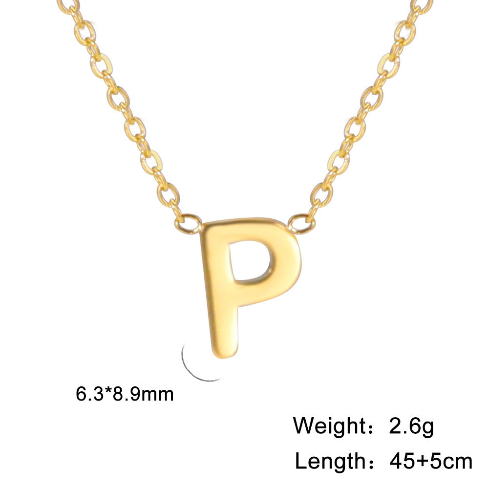 Cut Letter Titanium Steel Ornament Female Niche High Necklaces