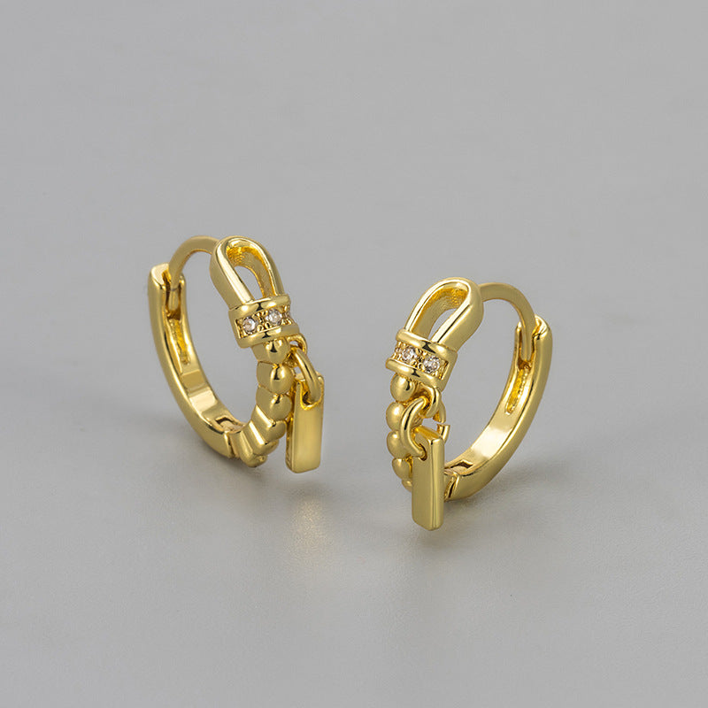 Women's Small Square Niche Design Refined Grace Ear Buckle
