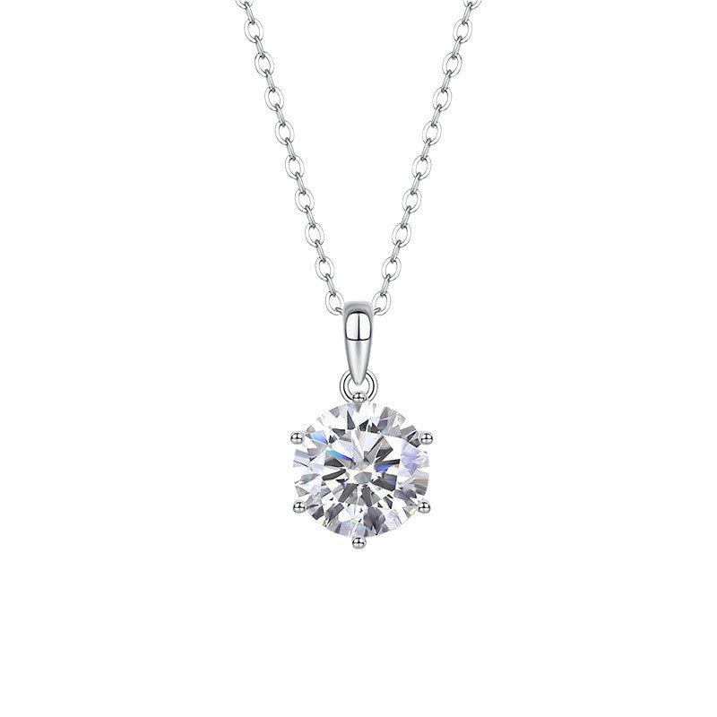 Sier Karat Moissanite Cool Wind Dancing Clavicle Necklace