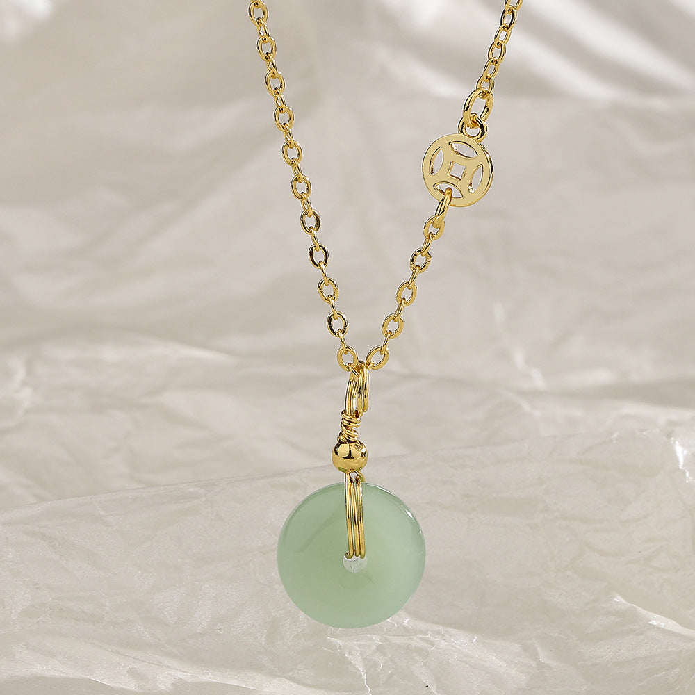 Clavicle Chain Exquisite Retro National Trend Blessing Card Safe Joy Necklaces