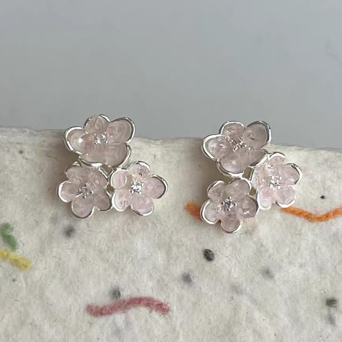 Women's Pink Amethyst For Indie Pop Style Compact Stud Earrings