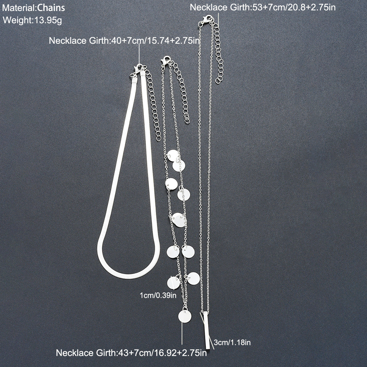 Fashion Tassel Multilayer Collarbone Round Pieces Necklace
