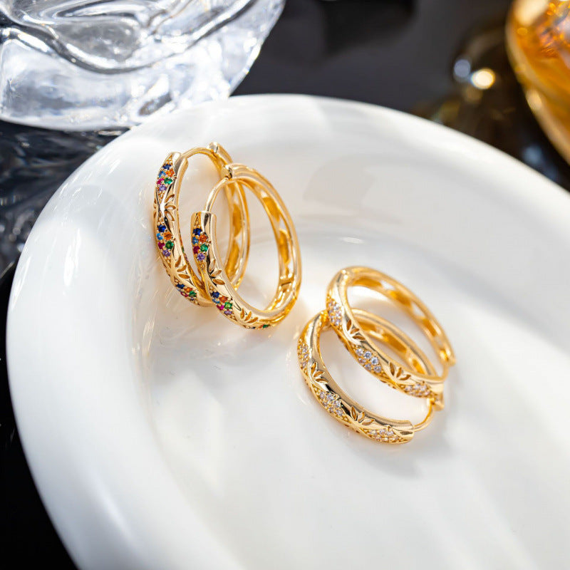 Inlaid Zircon Diamond Earclip Hip Hop Ear Buckle