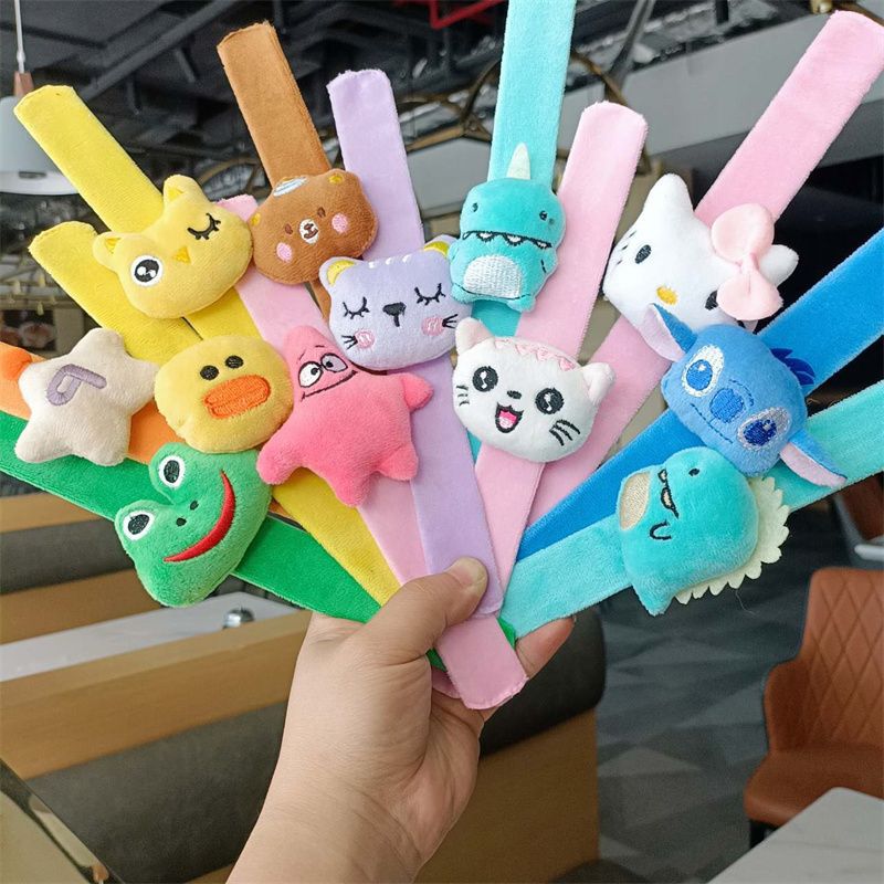 Children's Plush Cartoon Pop Cute Couple Female Slap Bracelet
