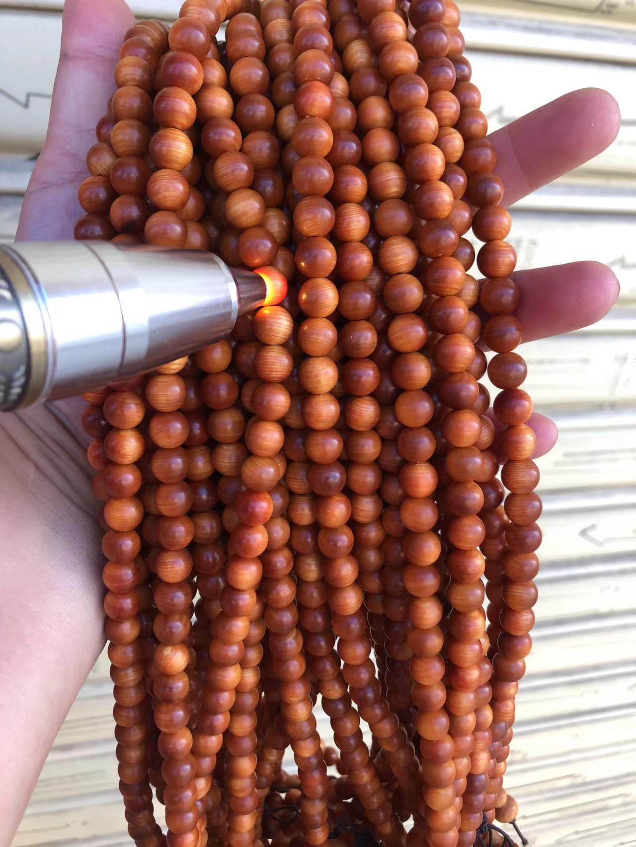 Black Oil High Density Wooden Prayer Beads Gentiana Pattern Bracelet