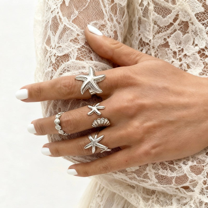 Hand Vintage Metal Geometry Irregular Diamond Ring