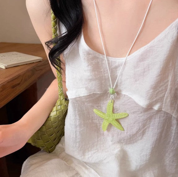 Women's Color Shell Starfish Beaded For Beach Vacation Niche Design Sweet Necklace