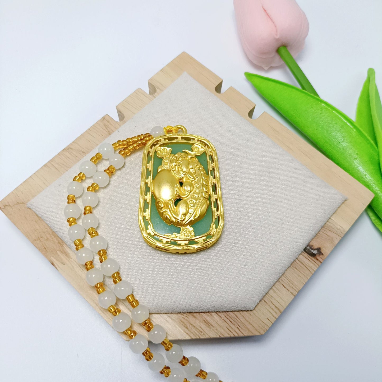 Alloy Dragon Phoenix Avalokitesvara Buddha Gold-plated Pendants