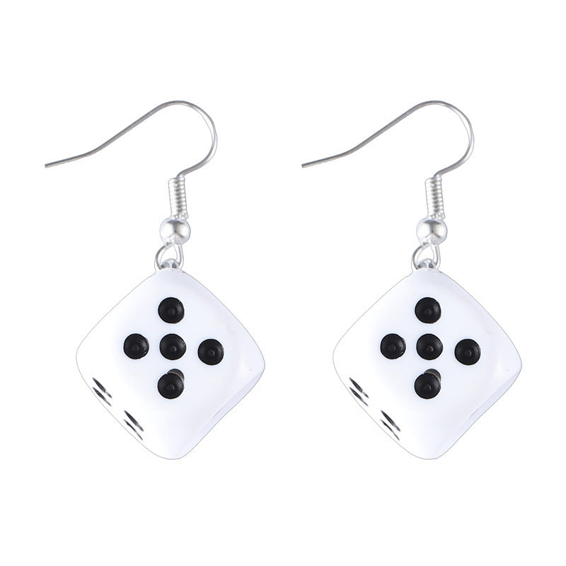 Personalized Fun Three-dimensional Dice Style Creative Earrings