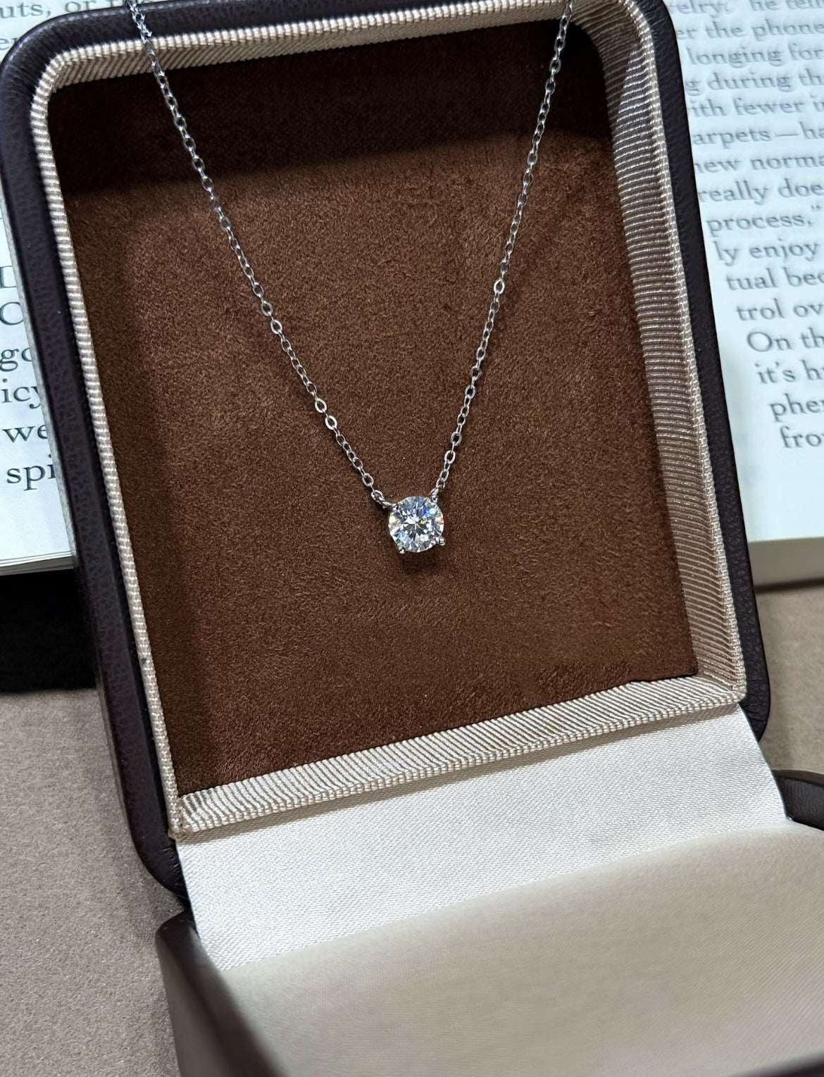 Women's Sterling Sier Nose Droppings Diamond Classic Mini Single Zircon Clavicle Necklace