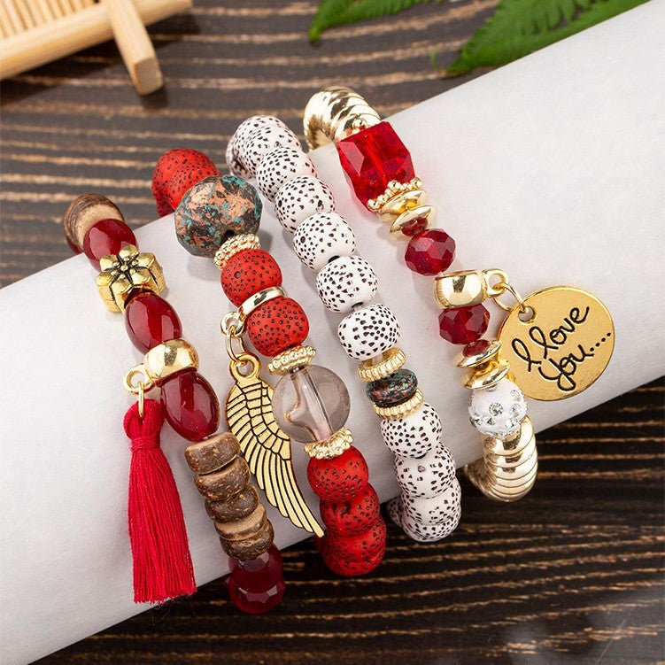 Fashion Beaded Vacation Style Dopamine Decompression Stretch Micro Glass Bead Bracelets