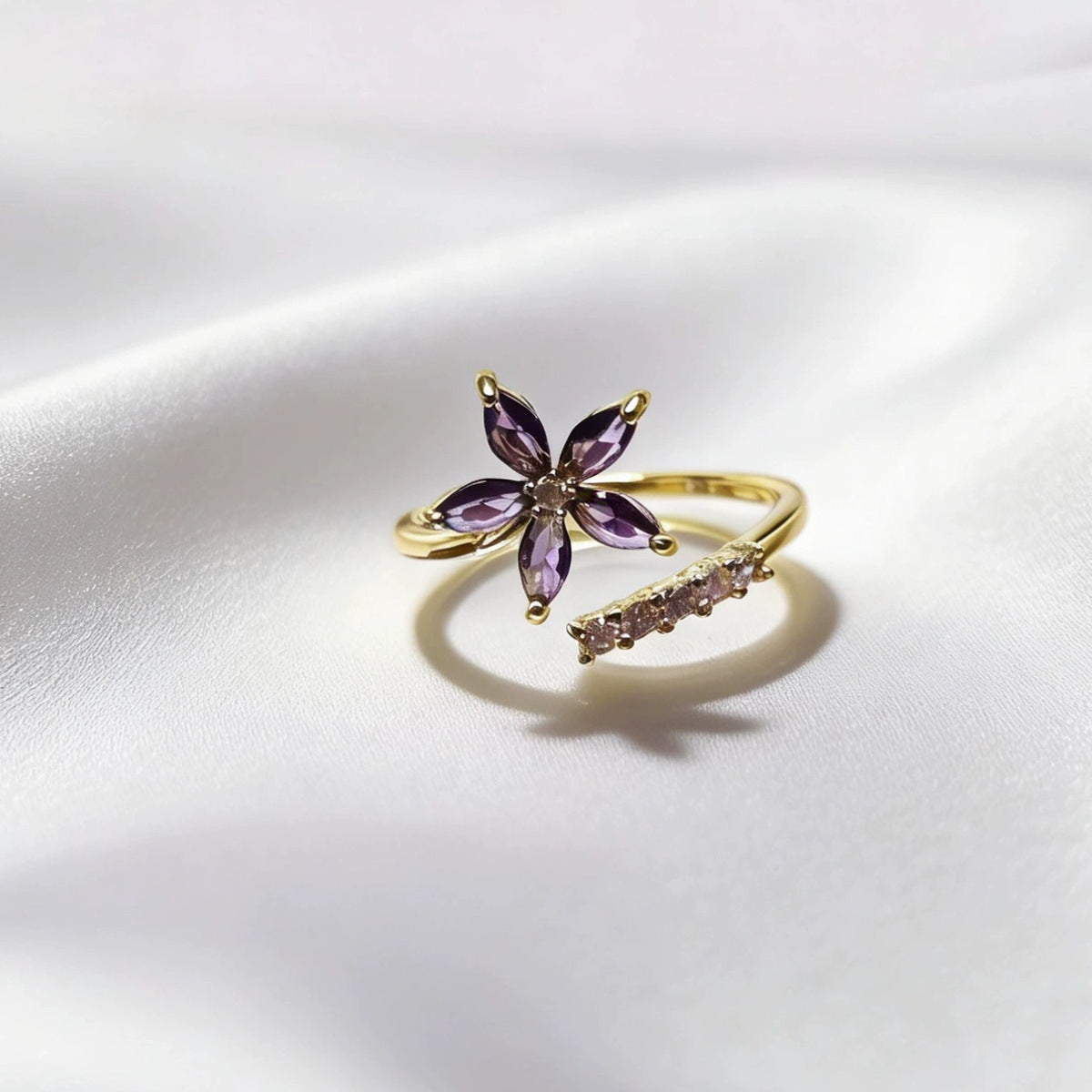 Light Luxury Full Rhinestone Zircon Retro Opening Personality High Sense Rings