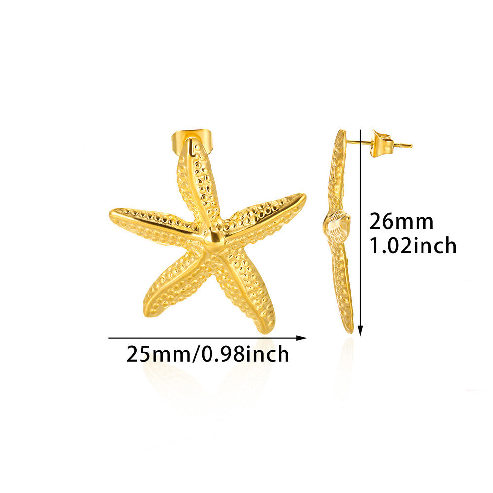 Wind Fashion Imitation Pearl Gold Stainless Steel Female Earrings