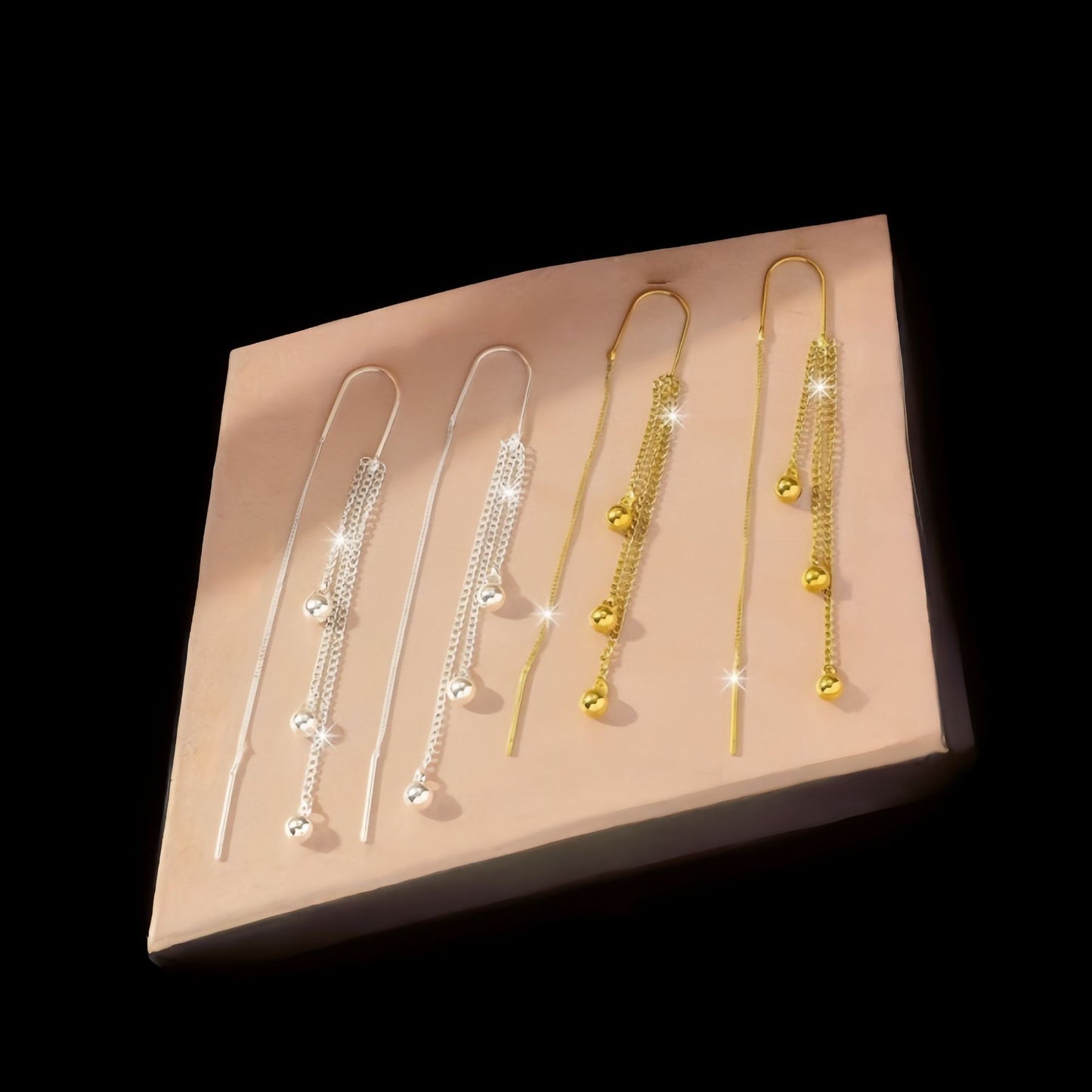 Women's Long Beads Eardrops Light Luxury Unique Super Fairy Ear Line
