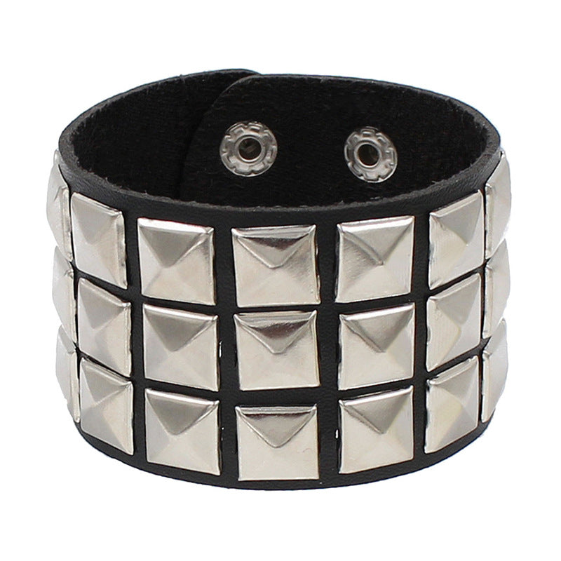 Punk Street Shooting Nightclub Square Rivet Bracelets