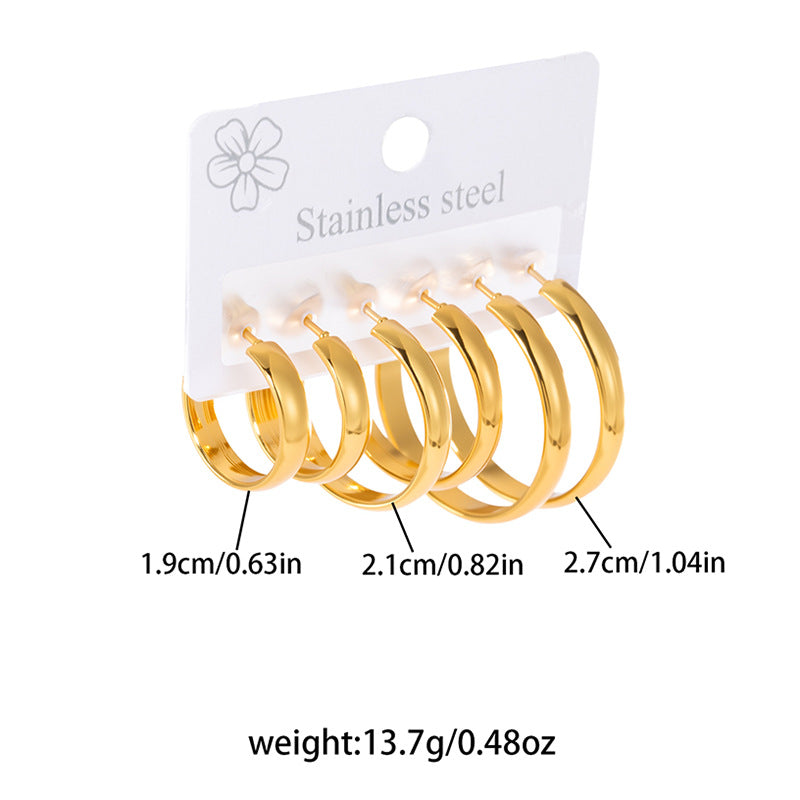 Women's & Men's Unique Gold-plated Stainless Steel For Simple Graceful Stud Earrings